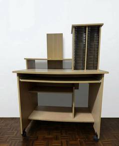wooden computer desk