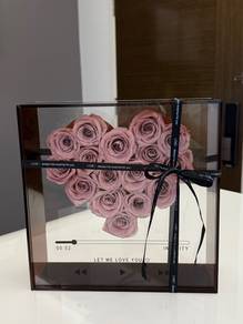 Everlasting Roses with gift box and ribbon