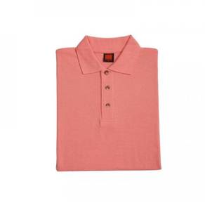 T-shirt Plain Polo Oren Sport Short Sleeve Peach