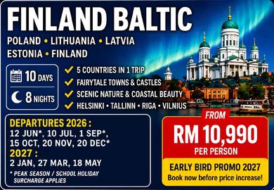 10D8N FINLAND BALTIC With FLIGHT 
