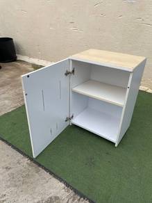 B416 Almari Rendah Beroda Storage Cabinet White