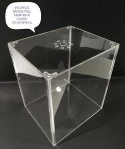Acrylic Fish Tank Tall Plus Cover Aquarium Ikan
