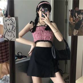 INS Style Side Strap High-Waist Pants Skirt
