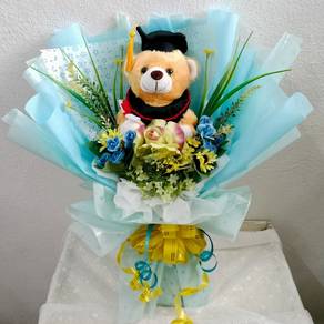 Artificial Flower & Convo Bear Hand Bouquet 