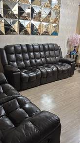 Sofa Leather Recliner 3+2 Seater – Brown