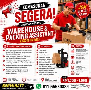 Packing dan Warehouse Assistant (Kilang Makanan)