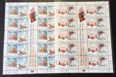 Mint Stamp Sheet  30th China Diplomatic Msia 2004