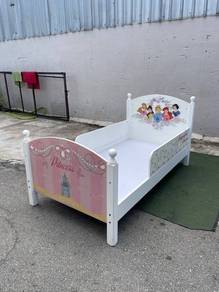 YC69C1 Katil Kayu Single Wooden Bed Frame PRINCESS