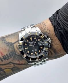Custom Seiko Mod 40mm Fauxtina Submariner “Vintage