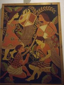 Wall picture made off Batik cloth. 