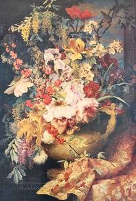 Opulent Vase of Blossoms – Open Lithograph Print