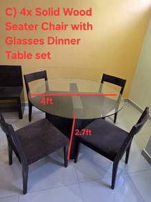 Glass Dinning Table with 4 chairs