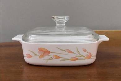 Mangkuk corningware peach floral casserole bowl 1l