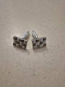 Silver Woven Pattern Cufflinks