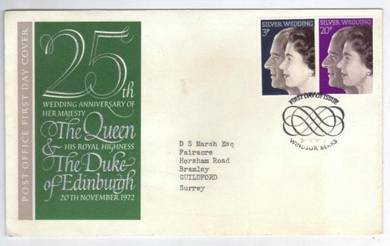Gb 1972 royal silver wedding (windsor) fdc bl511