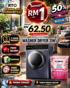ANSURAN Mesin Basuh Dryer 2in1 Khind Cheras
