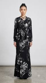 Dress Peplum Black and White Preloved 