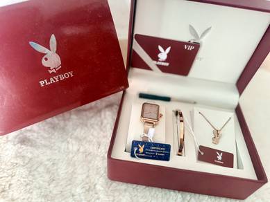 PLAYBOY Watch Set with Bangle and Necklace