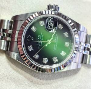 Lady Rolex Datejust 79174 Black Diamond Dial Pre O