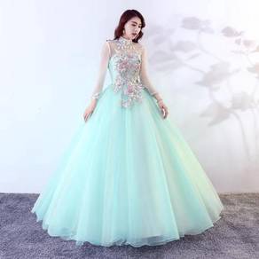 Mint long sleeve wedding ball dress gown RB1913