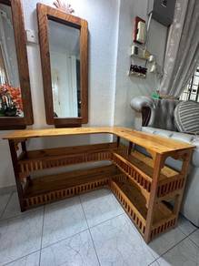 RAK L SHAPE KAYU Pine – MURAH & CONDITION TIPTOP