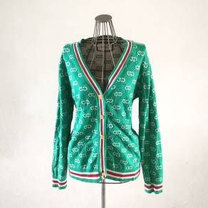 Gucci Green Intarsia Cardigan