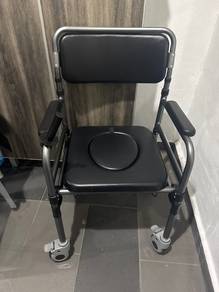 Commode chair with Wheels 4" | BION - Dark Grey