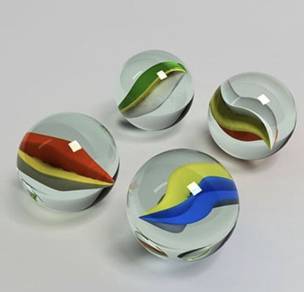 60 Biji Guli / Glass Marbles for Playing Games Etc
