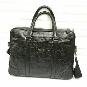 COACH Perry Slim Embossed Leather Briefcase