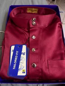 Baju Melayu Maroon Bulan Bintang