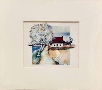 Countryside Seaside Village IV Framed Print📢