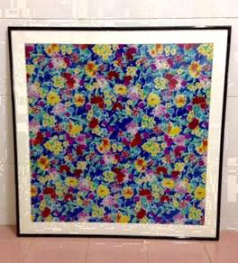 Floral Silk Picture 28 x 28 inches