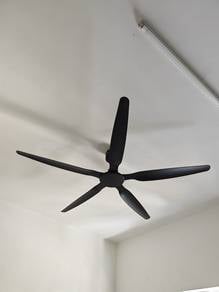 Deka Black DC 66" Ceiling Fan with Remote