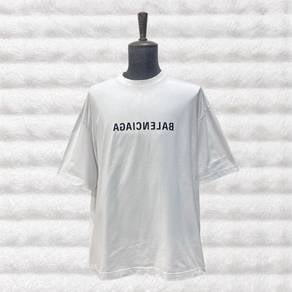 Balenciaga Mirror Logo Crewneck White Tee