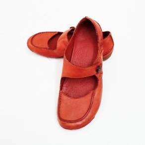 Clarks Mary Jane style red leather shoe