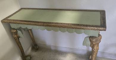 Elephant trunk console table 48 x 33 inches.