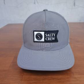 Salty Crew Fishing Snapback Cap Grey