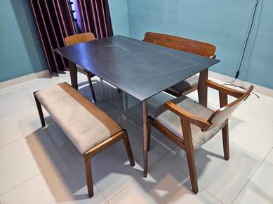 Modern Dining Table Set with Chairs & Bench