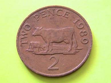 Bailiwick of Guernsey 2 Pence 1989 (Two Cow Pence)