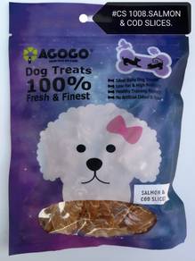 Agogo Dog Treat Salmon Cod Slices 100gram Anjing