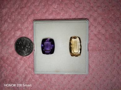 1 Pair of Natural Crystal ( Citrene & Amethyst). 