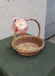 B791 Bakul Anyaman 41 cm Round Gift Hamper Basket