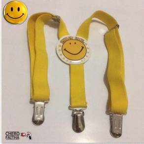 Smiley Face Fashion kid infant Clip on Suspenders