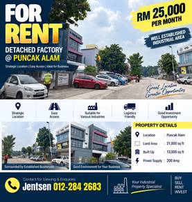 Warehouse / Factory For Rent in Puncak Alam,SGR