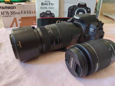 Canon EOS 700D + EF-S 18-55mm STM + Tamron 180-