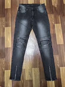 jeans fesyen lelaki zip bawah saiz 30