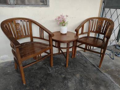 set kerusi jati