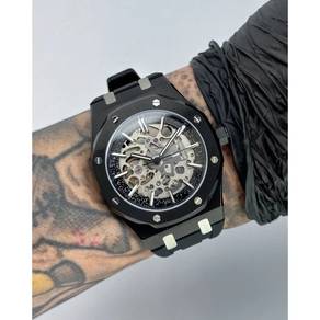 Custom S. Mod 42mm Silver Skeleton Black Stardust