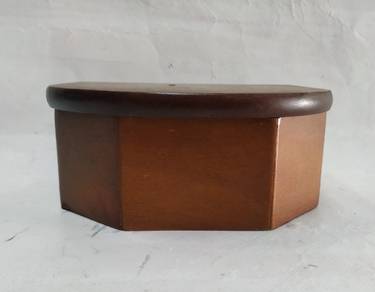 Wooden Chest Footed Jewelry Box Lining Mirror