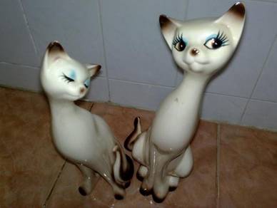 Patung kucing decor vintage porcelain deco cat